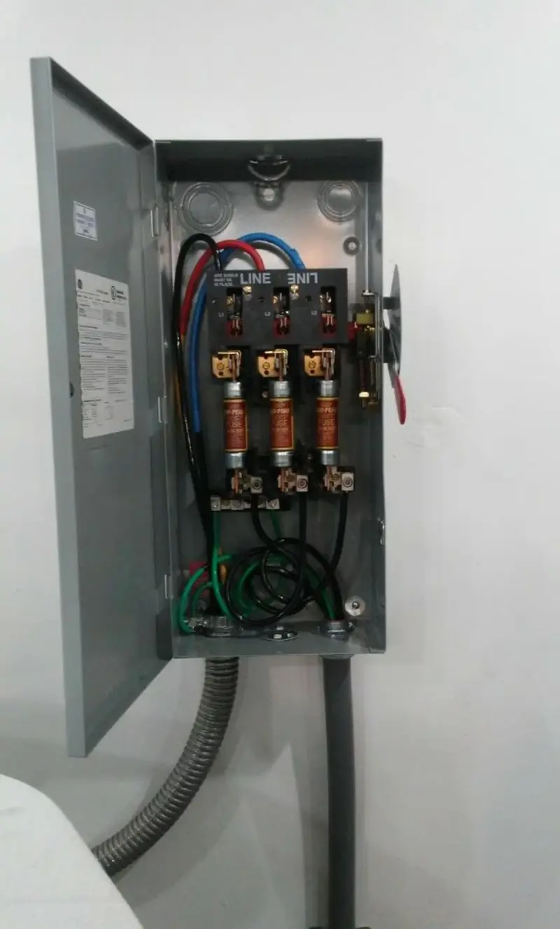 Three-phase disconnect switch installed for Electrical Wiring & Rewiring in Birmingham